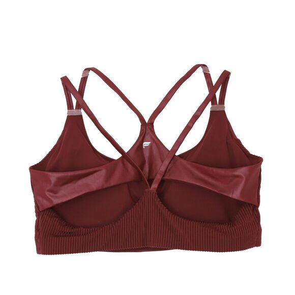 FABLETICS Principal Motion365+ Low Impact Bra 3X Merlot Shine Faux Leather B54 - Picture 3 of 6